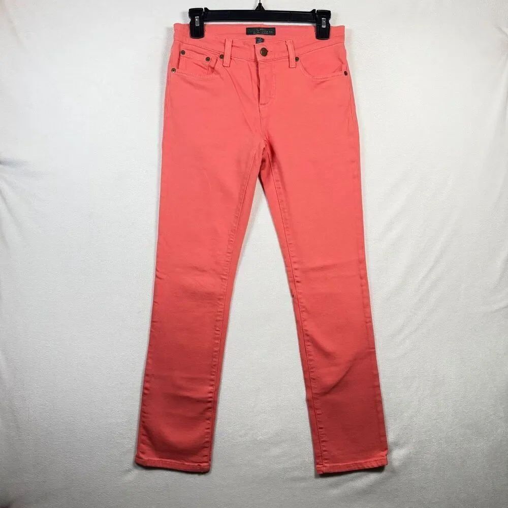 Lauren Ralph Lauren Coral Orange Straight Ankle Jeans Women Size 2